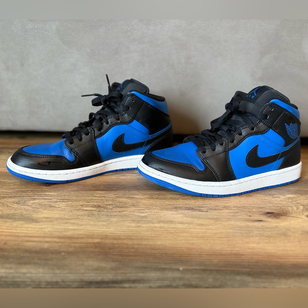 Jordan Black and Blue High-Top Sneakers